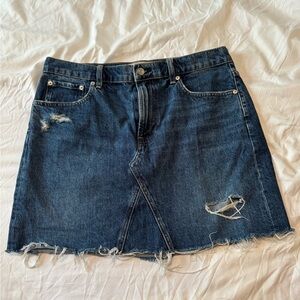 Everlane Denim Jean Skirt The Reconstructed Distressed Women’s Size 32